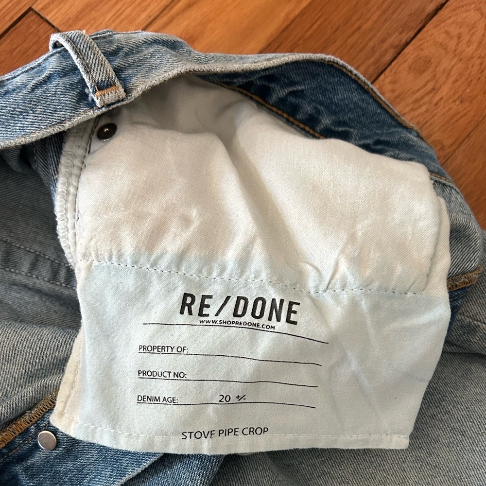 Re/Done originals- hi rise, stove, pipe, raw edge jeans - Picture 7 of 9
